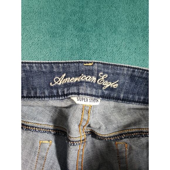 American Eagle Jeans Size 6 Womens Blue Stretch Mid Rise Boho Artist Flared - Picture 3 of 13
